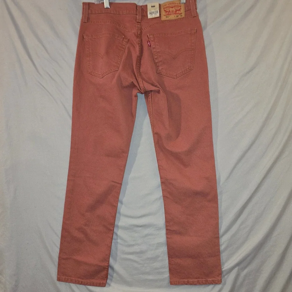 Levi's 511 Slim Fit Jeans 32x30 Mens Burnt Orange Stretch Denim Fall
